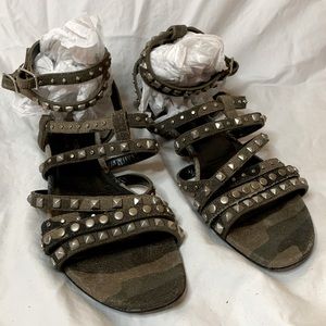 Saint Laurent Camo Studded Gladiators
